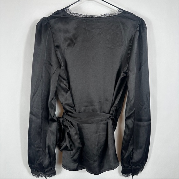 NWT Rachel Zoe Elegant Black Wrap Blouse | US Size Small - Picture 9 of 13